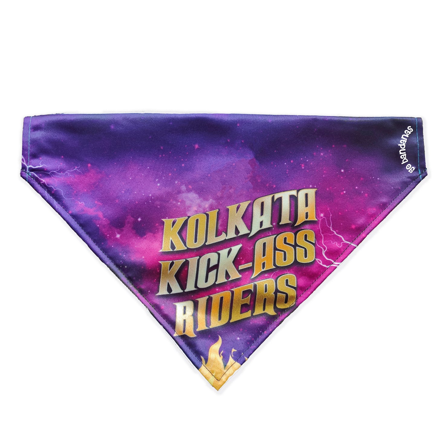 Go Bandanas Reversible Indian Pet League (IPL) Kolkata Kick-Ass Riders (Purple) & Dill Se Desi (Multi Colour) Bandana for Pet Dogs & Cats