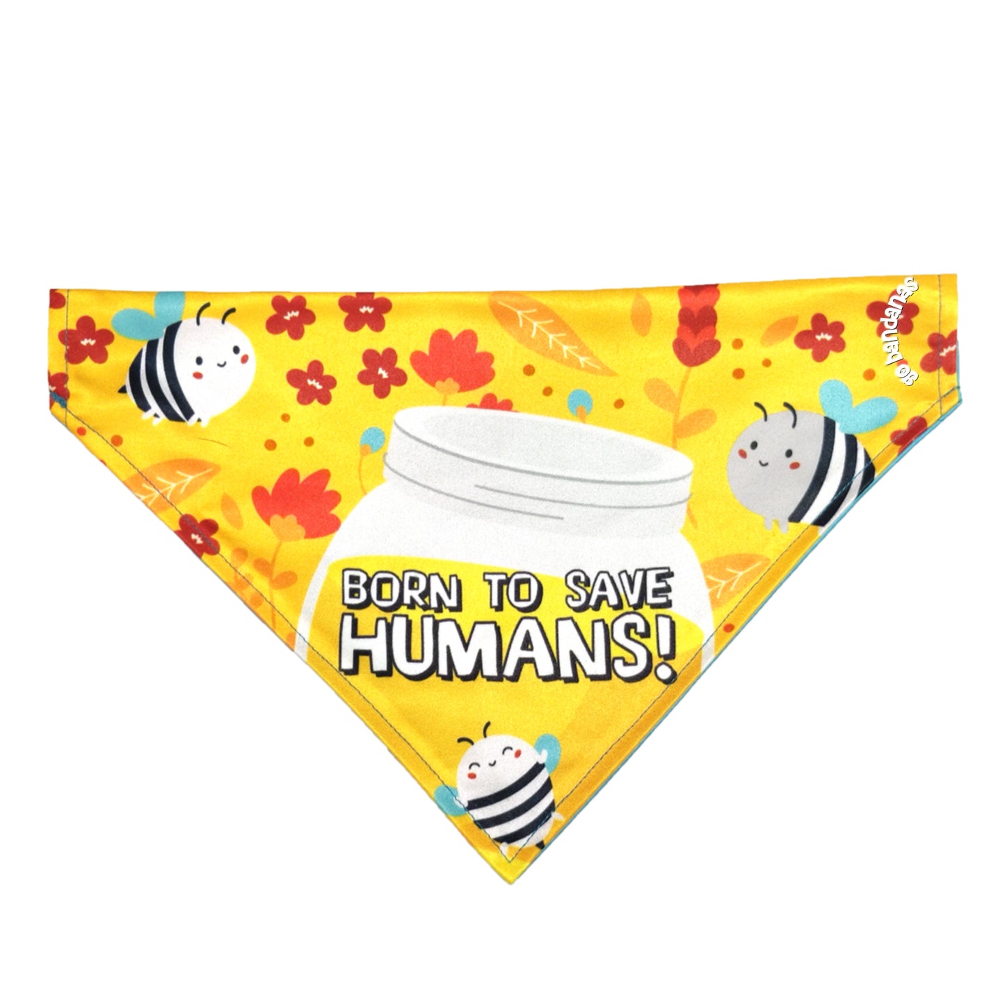 Go Bandanas Reversible Born to Save Humans (Yellow) & Call Me Magic (Blue) Adjustable Bandana for Pet Dogs & Cats