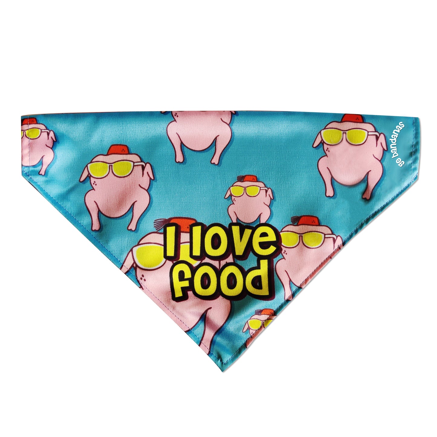 Go Bandanas Reversible It's Mah Birthday (Pink) & I Love Food (Blue) Adjustable Bandana for Pet Dogs & Cats