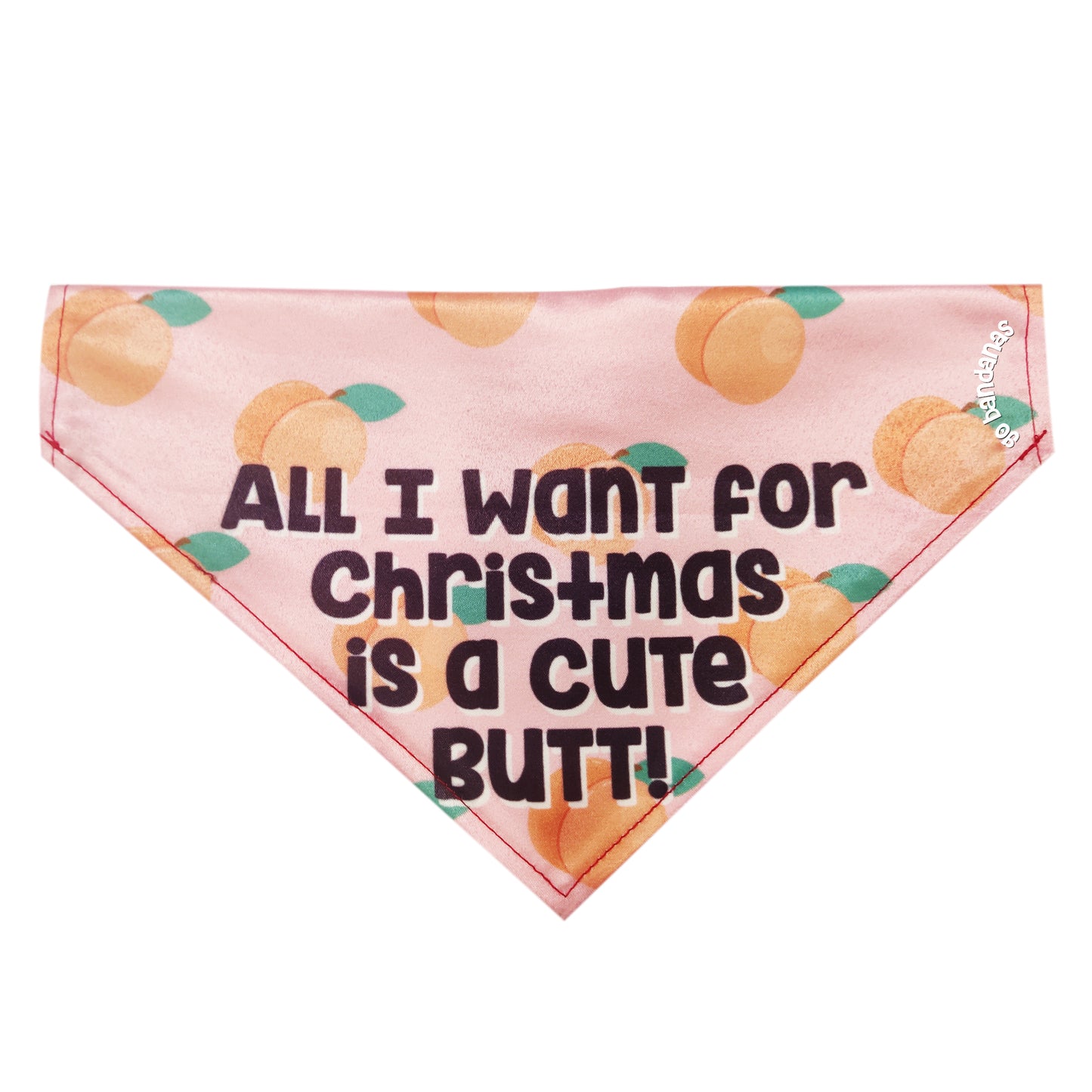 Go Bandanas Reversible Christmas Cute Butt (Pink) & Big Balls (Red) Adjustable Bandana for Pet Dogs & Cats