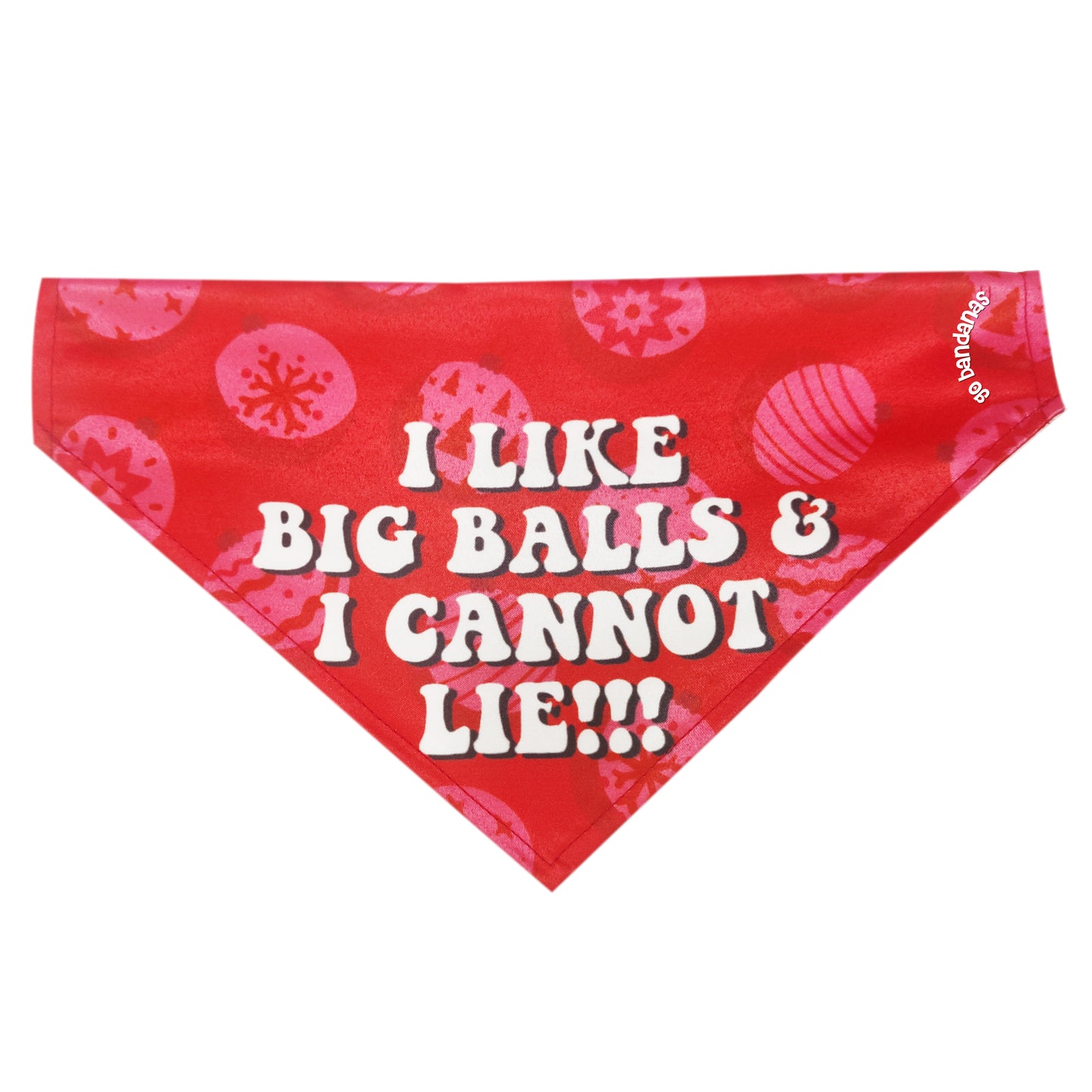 Go Bandanas Reversible Christmas Cute Butt (Pink) & Big Balls (Red) Adjustable Bandana for Pet Dogs & Cats