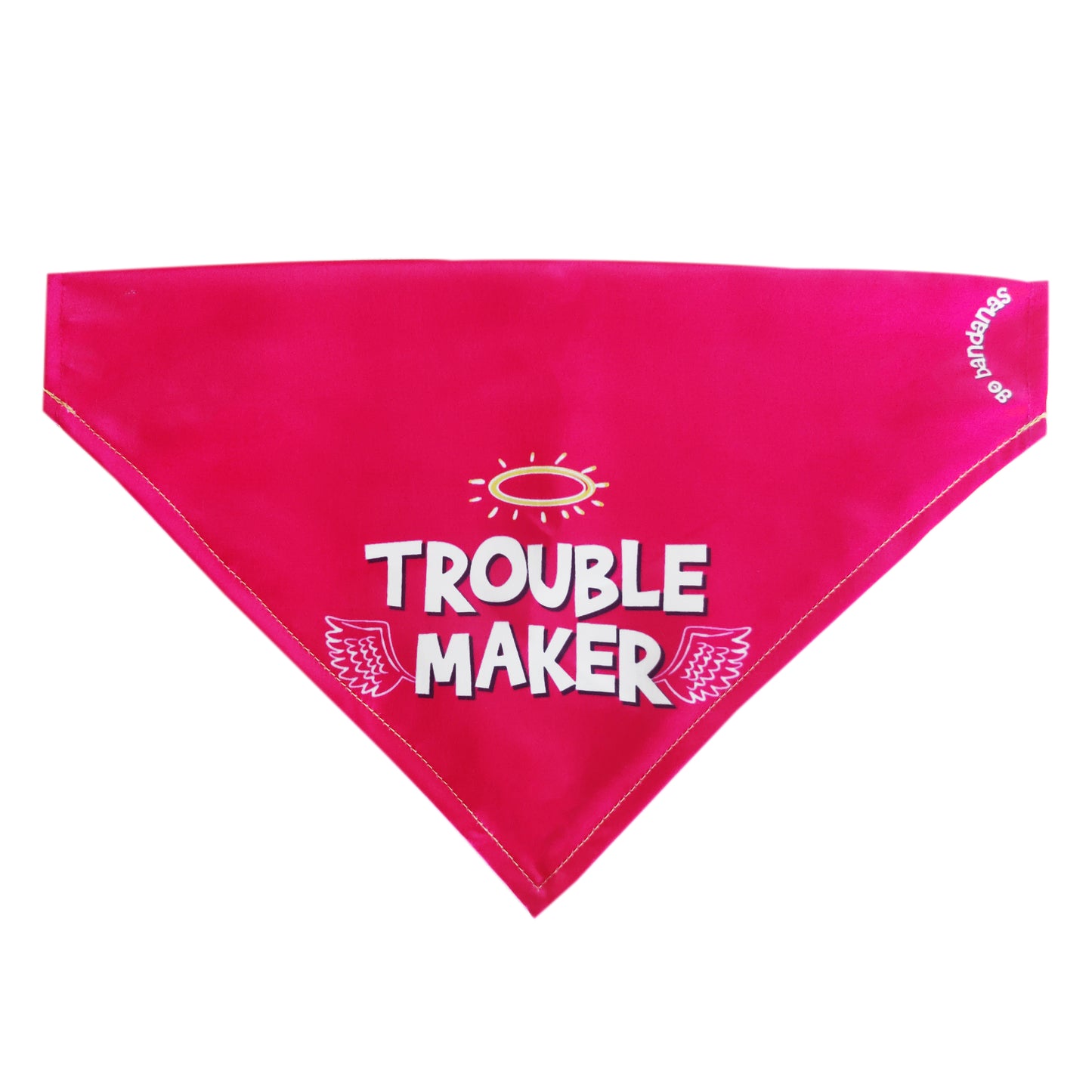 Go Bandanas Reversible Cute Like Laddoo (Blue) & Trouble Maker (Pink) Adjustable Bandana for Pet Dogs & Cats