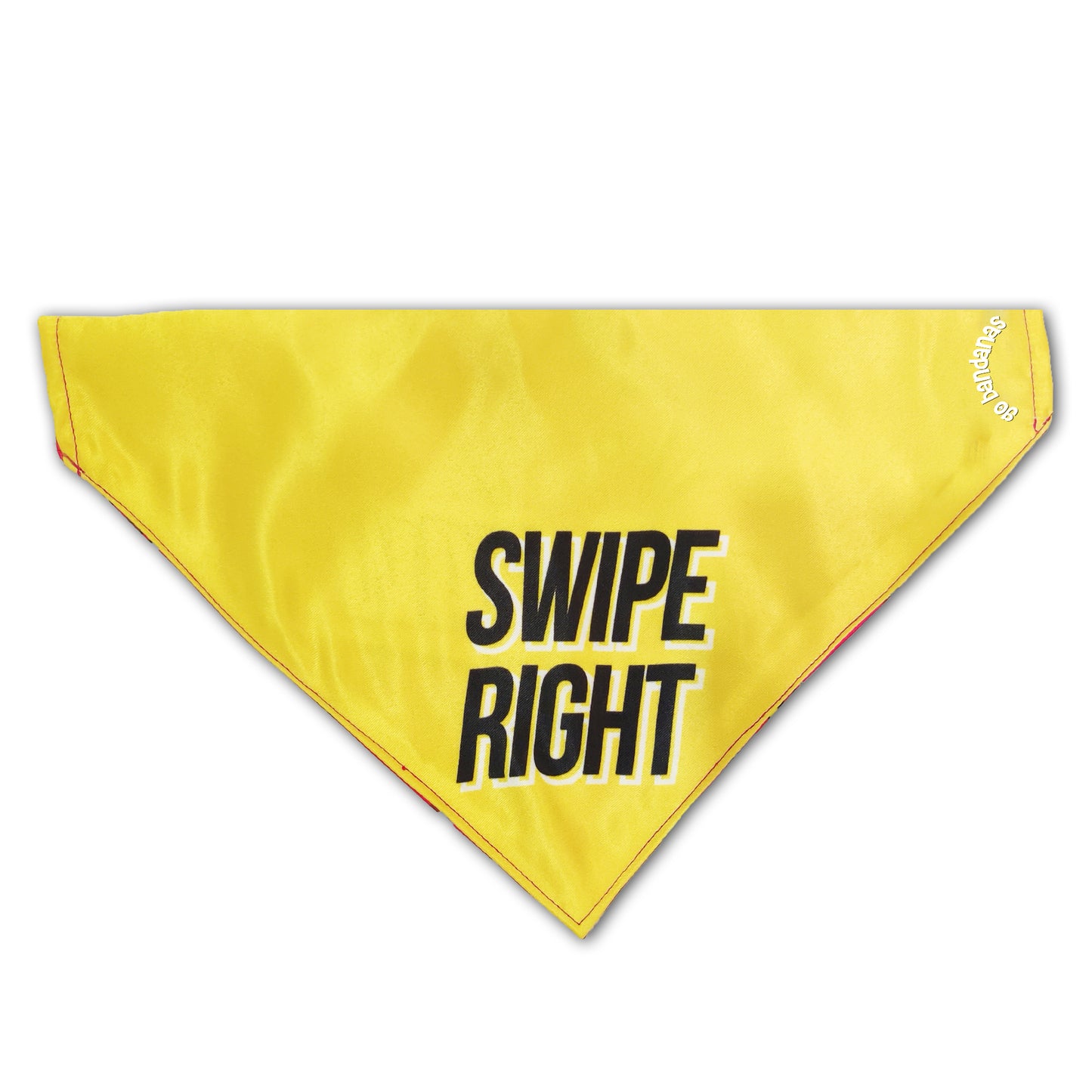 Go Bandanas Reversible Mr. Hot (Pink) & Bumble Swipe Right (Yellow) Adjustable Bandana for Pet Dogs & Cats