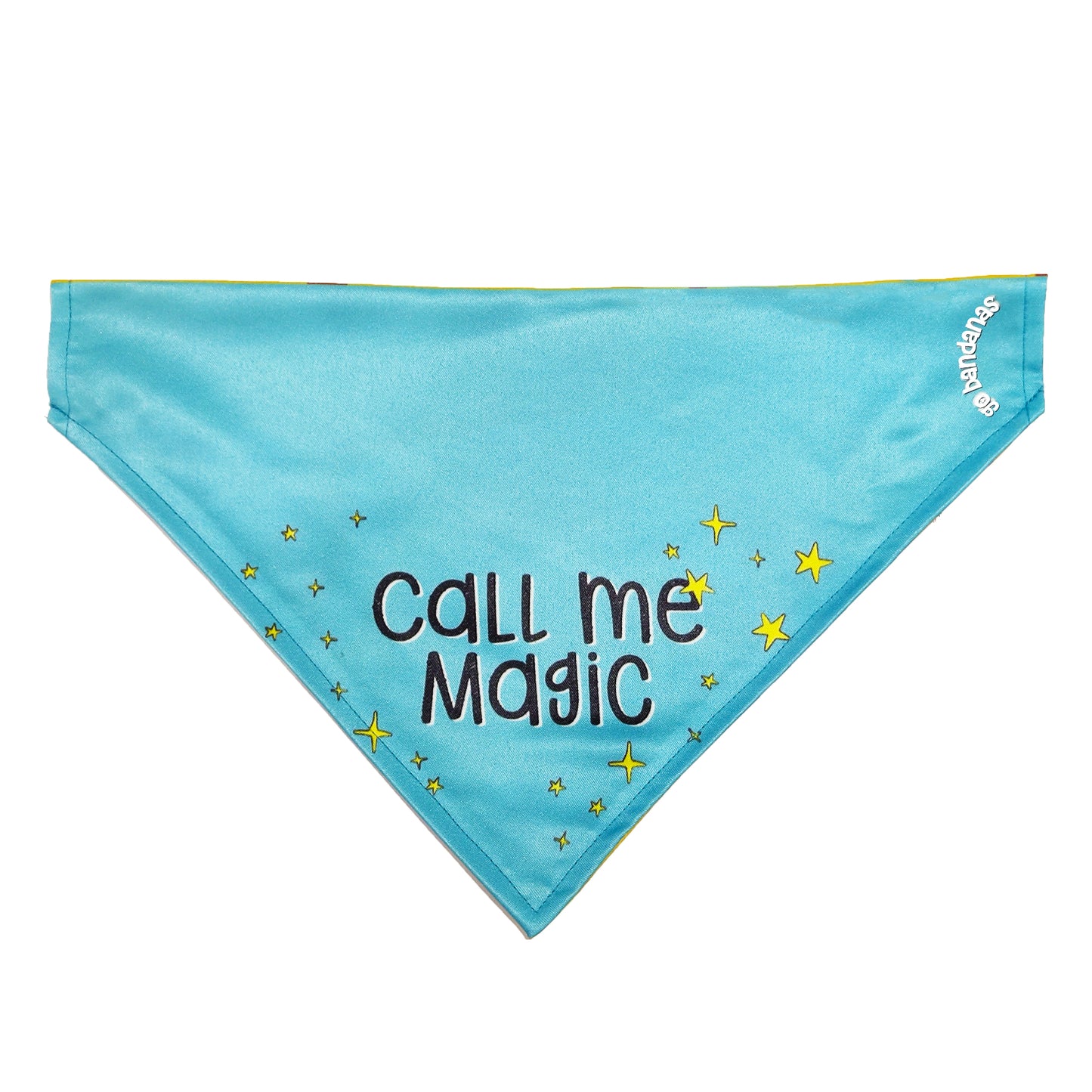 Go Bandanas Reversible Born to Save Humans (Yellow) & Call Me Magic (Blue) Adjustable Bandana for Pet Dogs & Cats