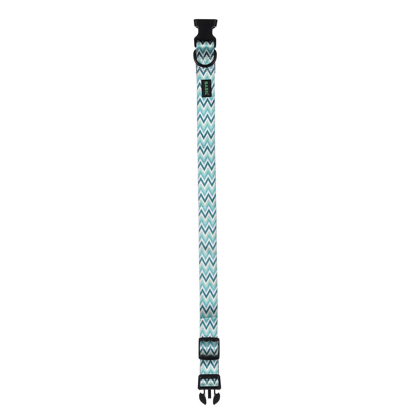 BASIL Zig-Zag Padded Adjustable Collar for Dogs & Puppies (Green)