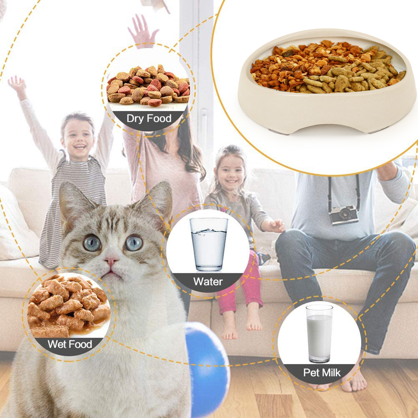 BASIL Bamboo Bowl for Cats