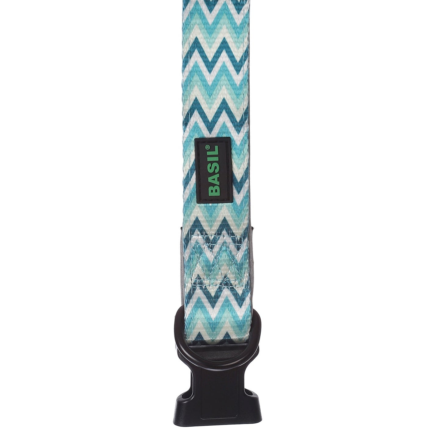 BASIL Zig-Zag Padded Adjustable Collar for Dogs & Puppies (Green)