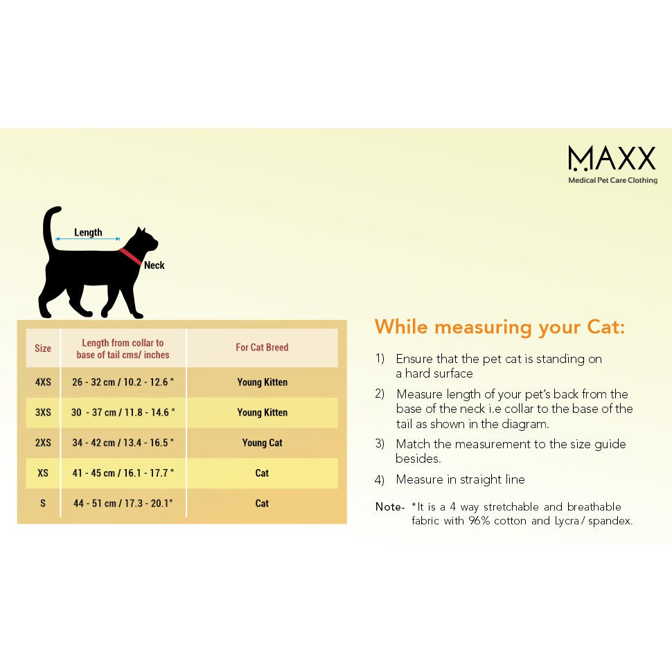 MAXX Recovery Suit for Cats, E Collar Alternative - Pink Gray