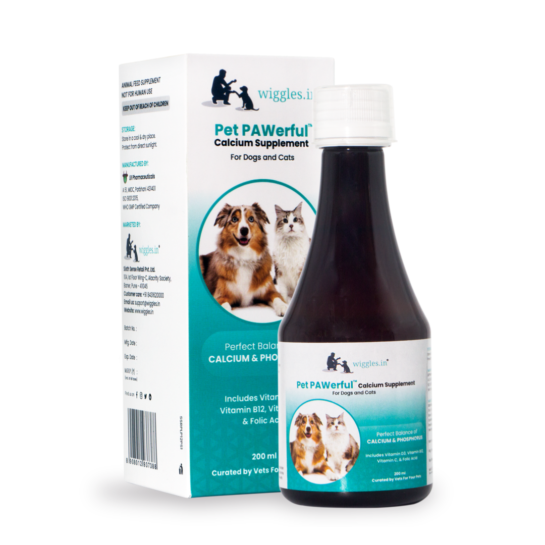 Pet Pawerful Calcium Syrup Supplement for Dogs & Cats - Builds Strong Bones & Joint - 200ml