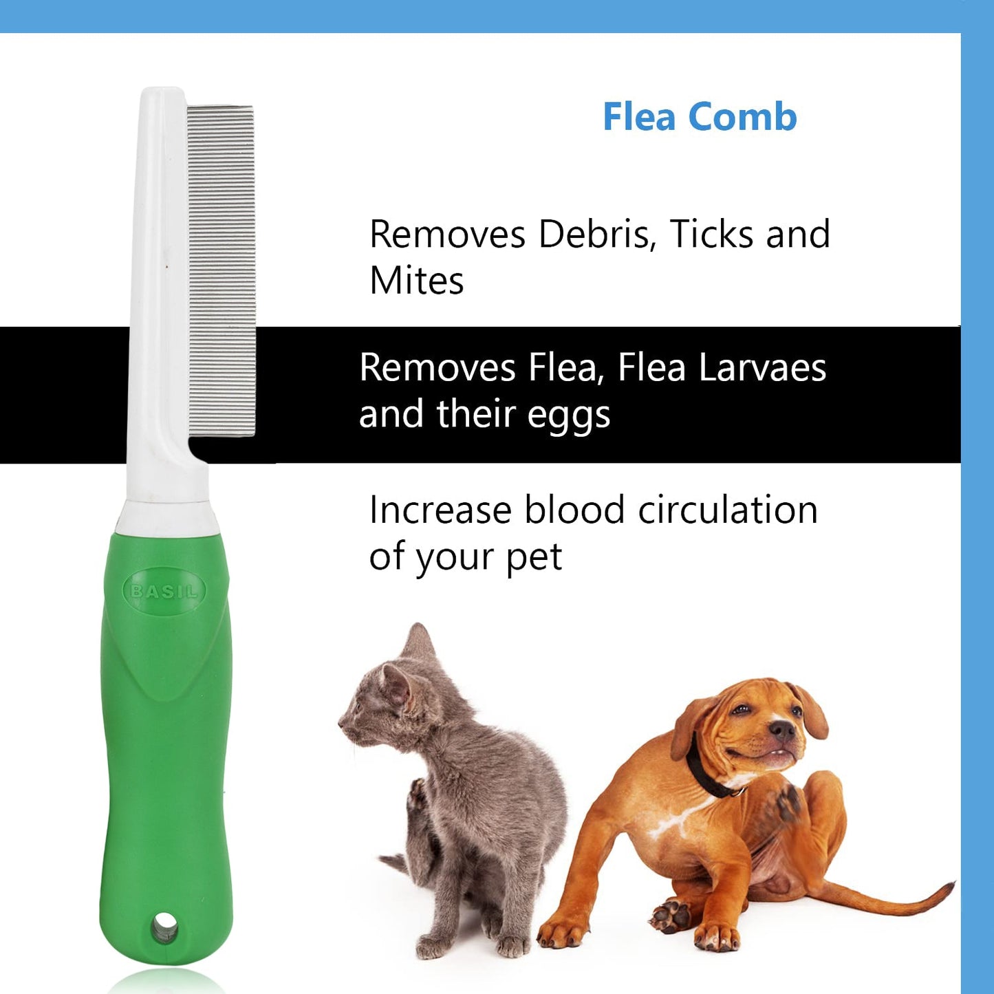 BASIL Flea Comb for Dogs & Cats