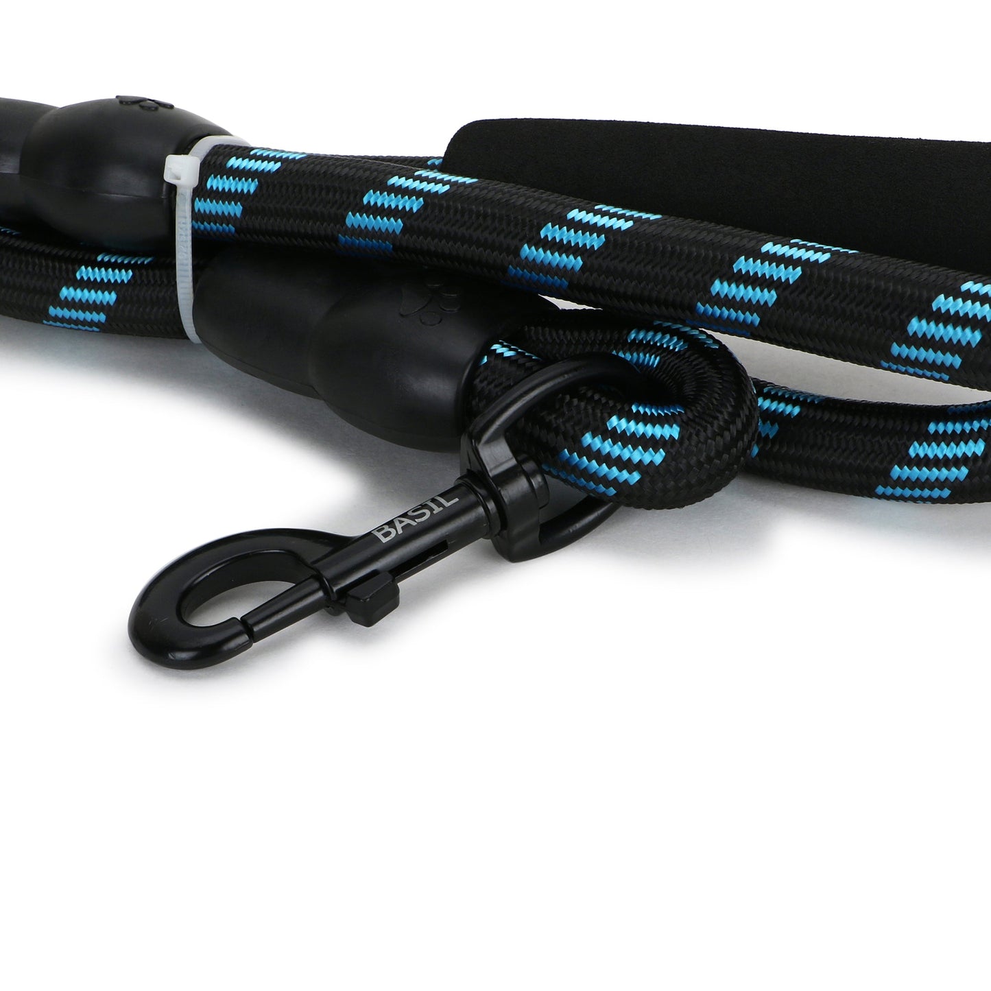 BASIL Reflective Rope Leash for Dogs & Puppies, 4 Feet (Black & Blue)