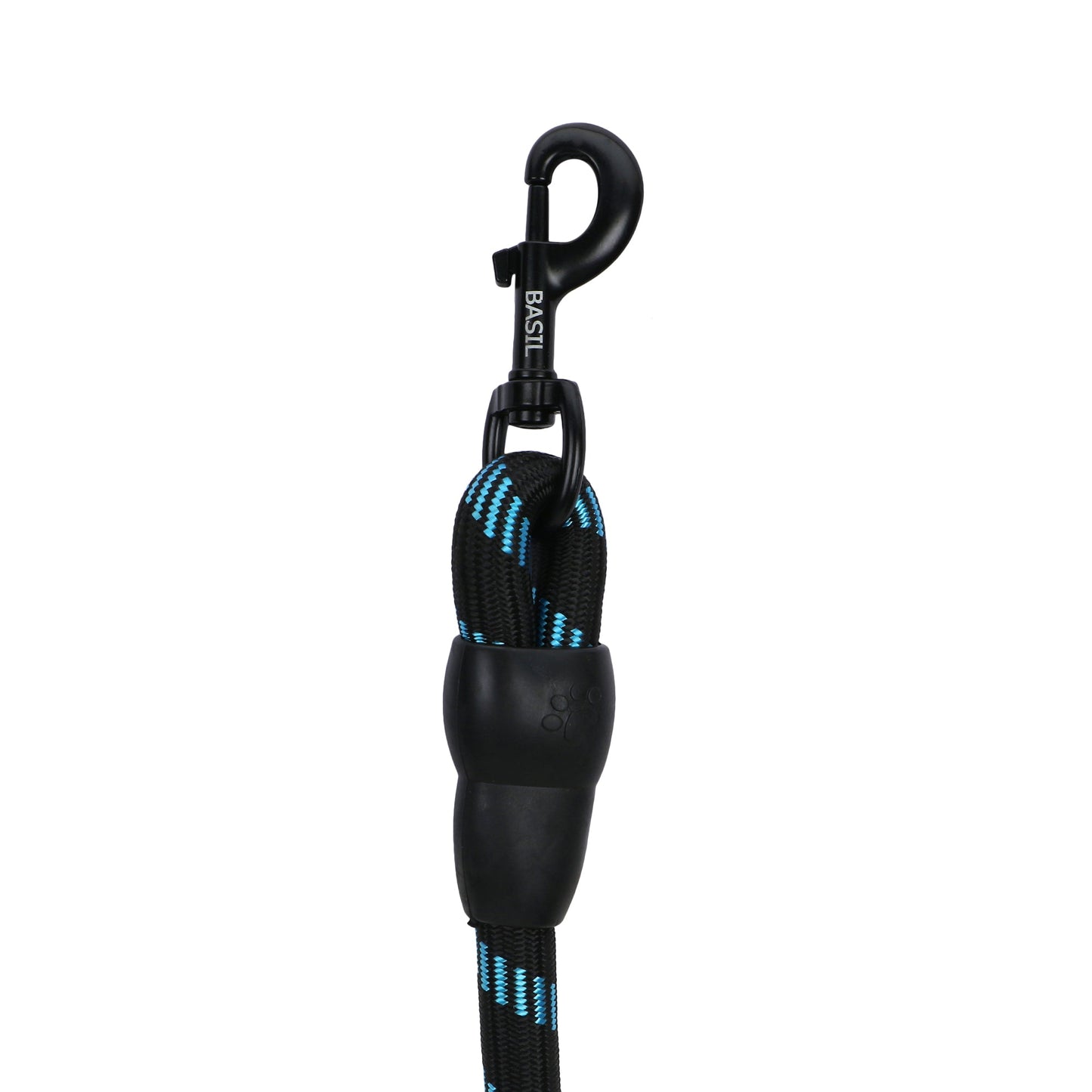 BASIL Reflective Rope Leash for Dogs & Puppies, 4 Feet (Black & Blue)