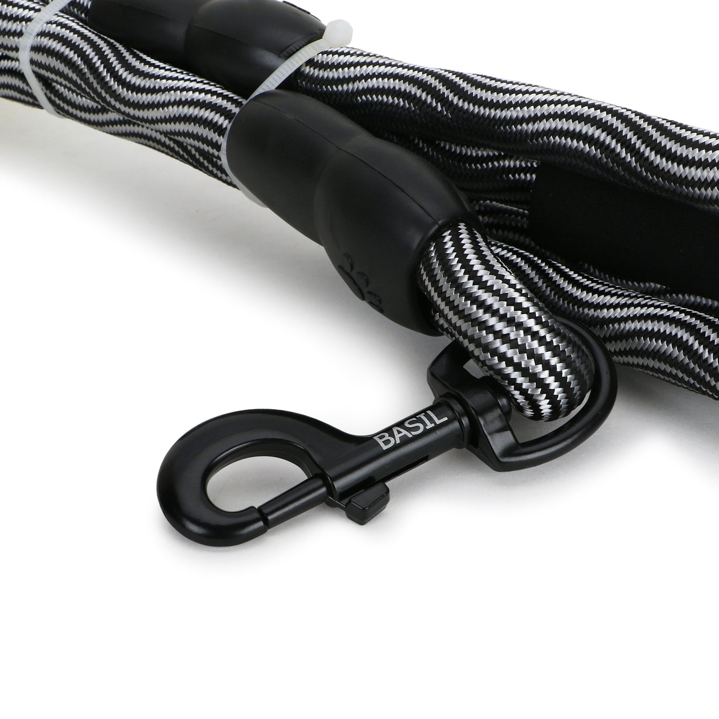 BASIL High Reflective Rope Leash for Dogs, 4 Feet (Black & Gray)