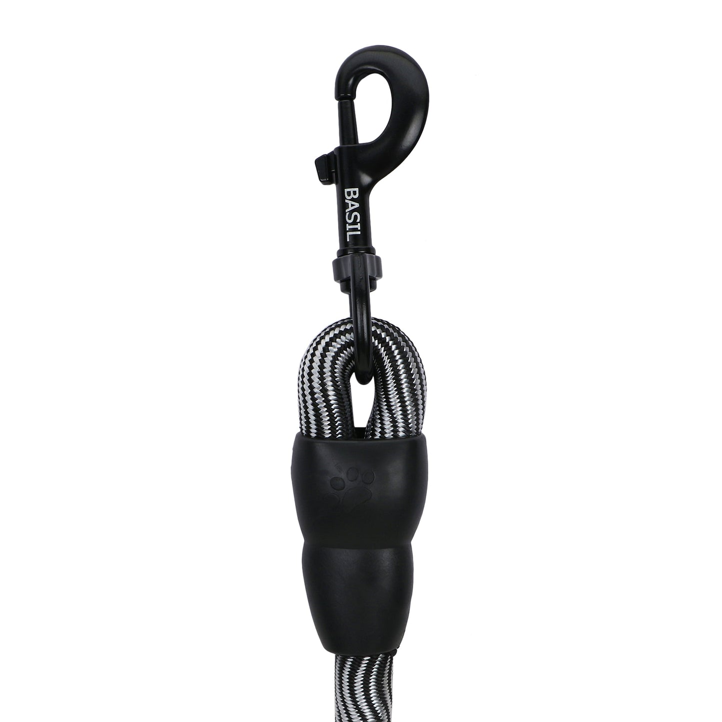 BASIL High Reflective Rope Leash for Dogs, 4 Feet (Black & Gray)