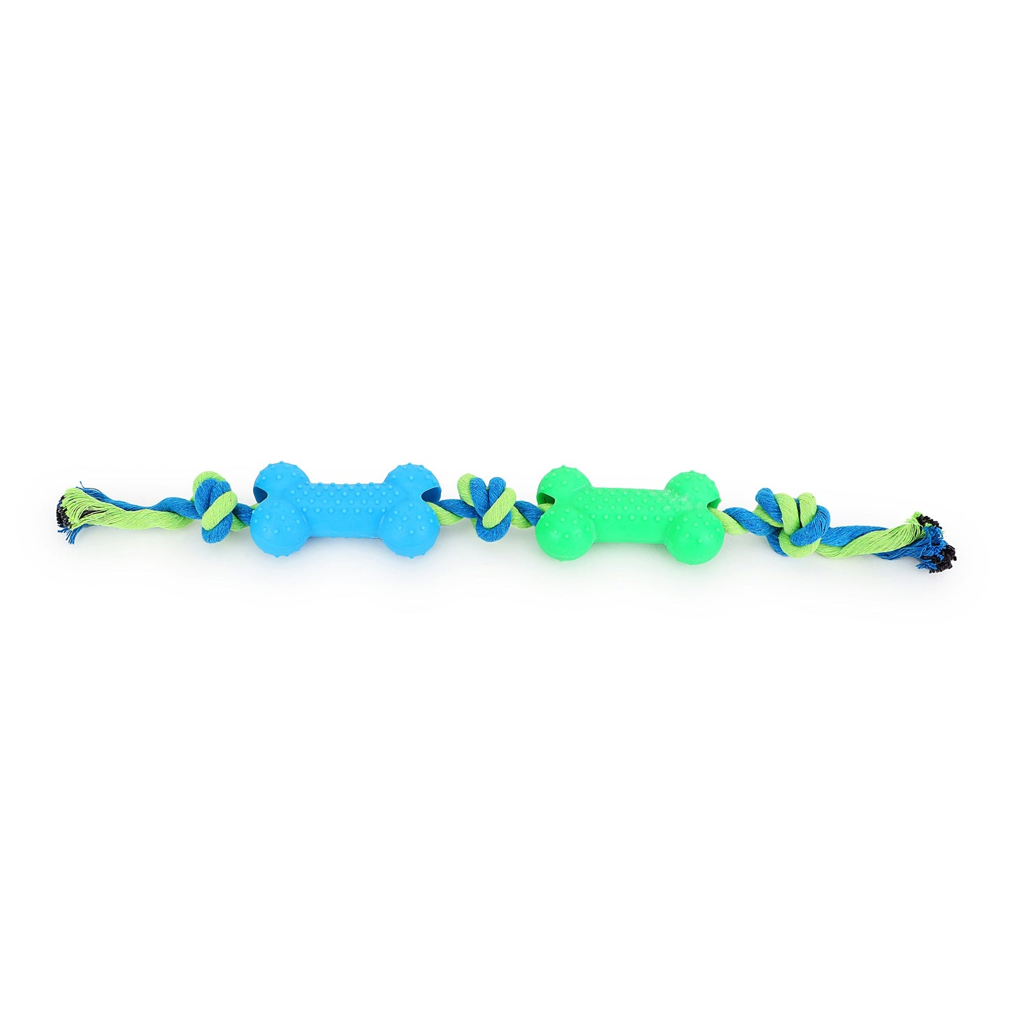 BASIL Double Bone on Rope Dog Chew Toy
