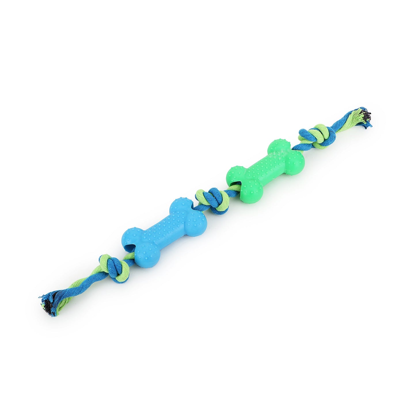 BASIL Double Bone on Rope Dog Chew Toy