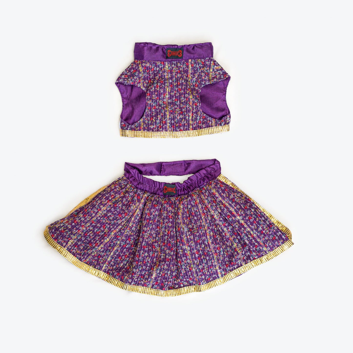 Violet Floral Lehenga