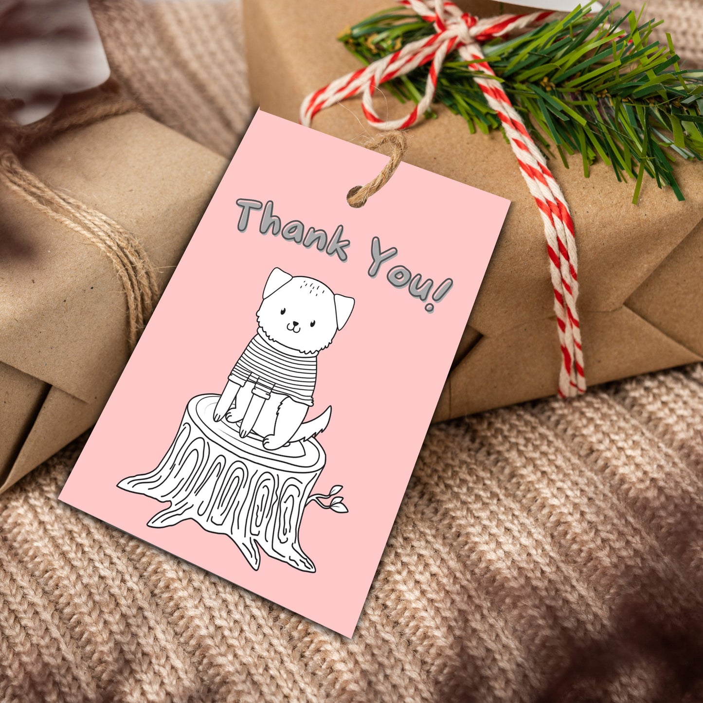 Thank You Puppy Gift Tag- Set of 5