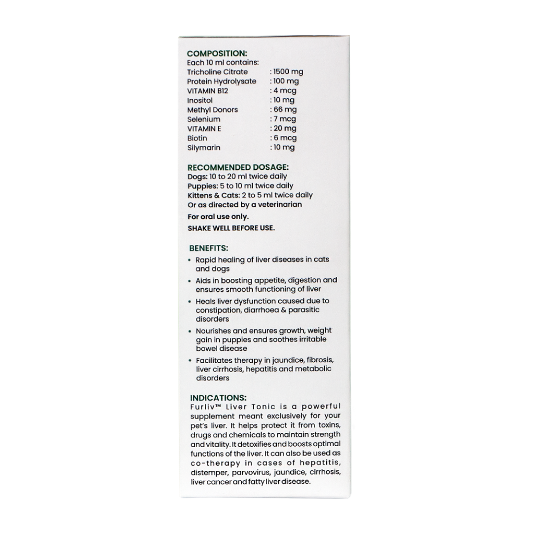 Furliv Liver Tonic for Dogs Cats Appetite Booster - Multivitamin Appetizer Pet Syrup, 200ml