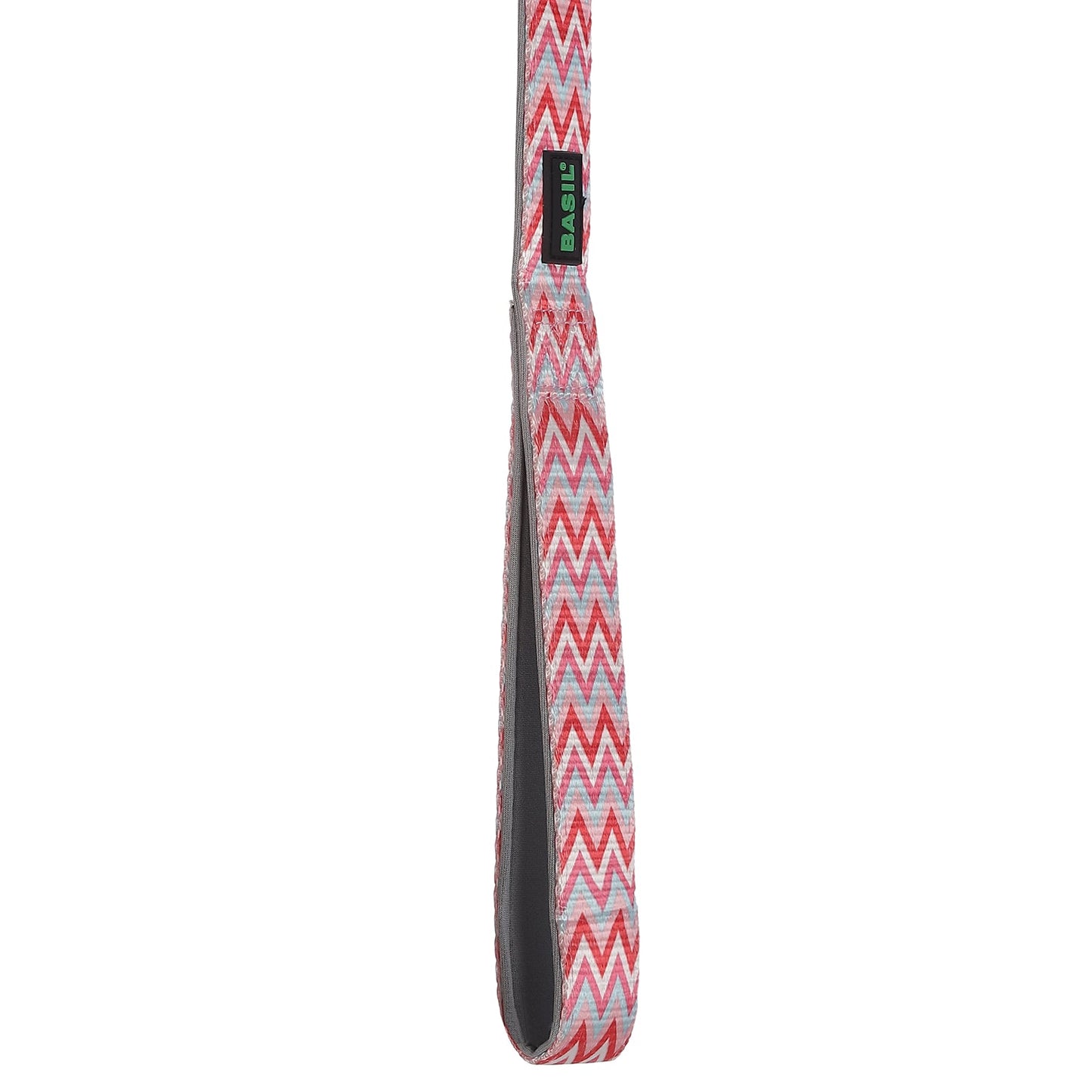 BASIL Zig Zag Adjustable Collar & Leash, 4 Feet (Red)