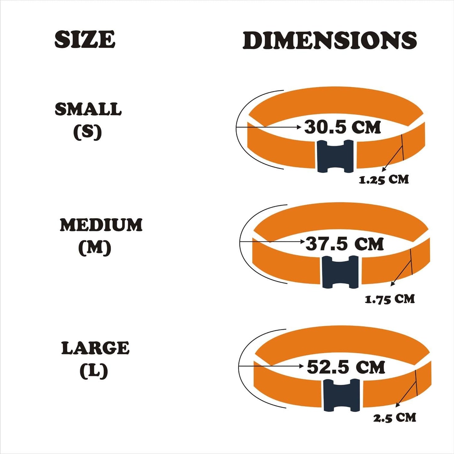 size chart macramé collar for dogs & cats