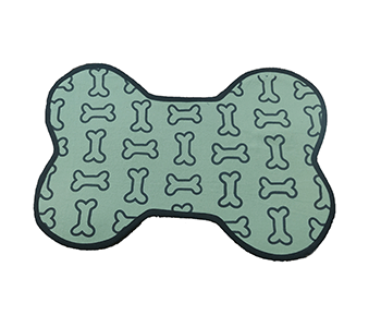 Dog Food Mat - Bone Shaped Mat With Paw & Bone Print