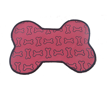 Dog Food Mat - Bone Shaped Mat With Paw & Bone Print