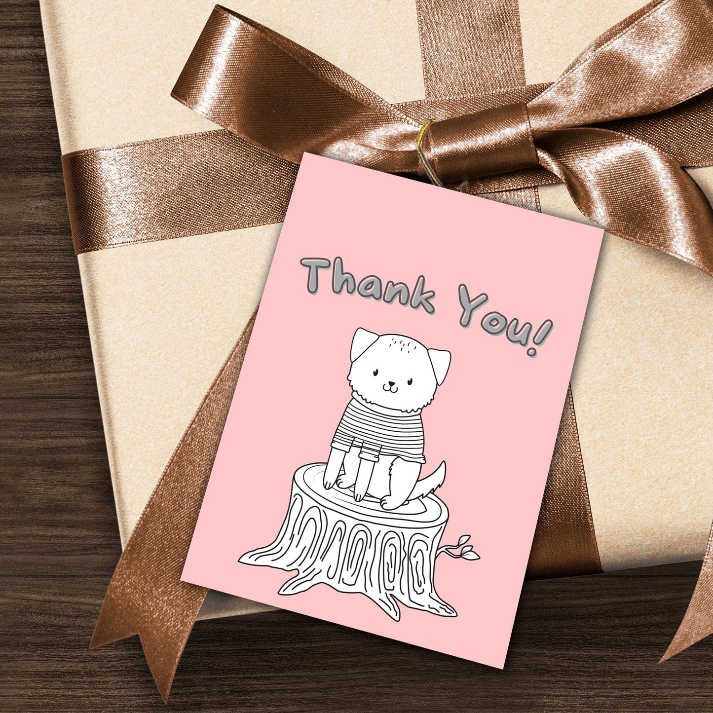 Thank You Puppy Gift Tag- Set of 5