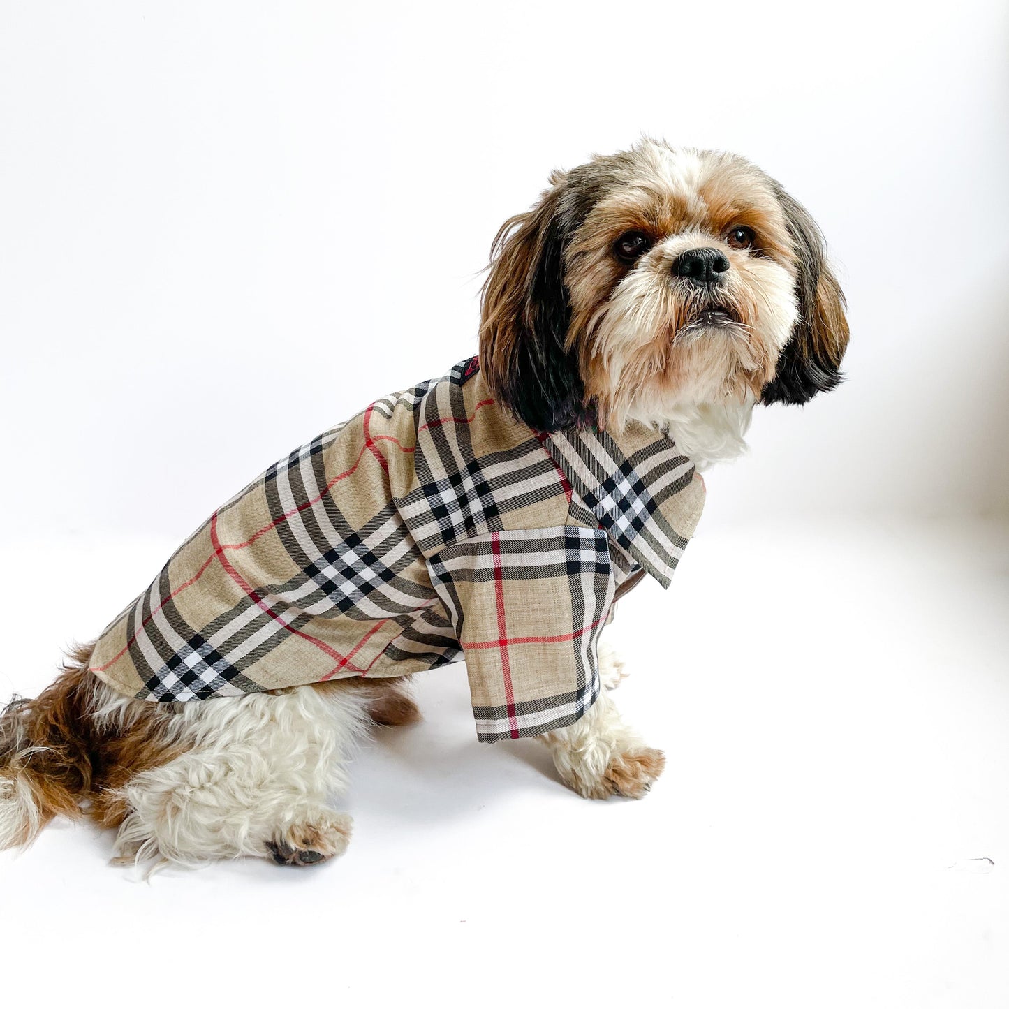 Beige Checks Shirt/Sando
