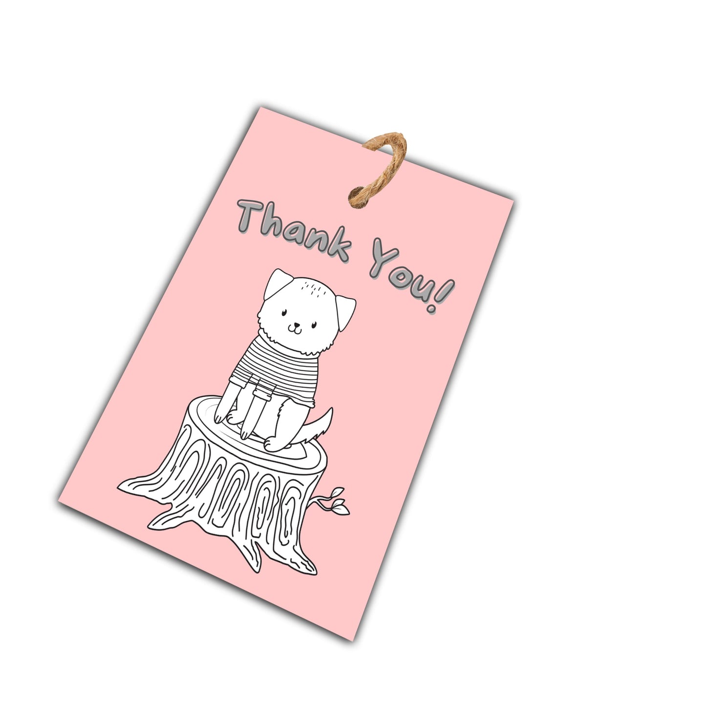 Thank You Puppy Gift Tag- Set of 5