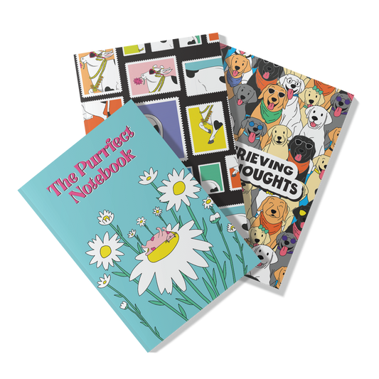 Set of 3 'Essential Animal Love' Notebooks A5-160 Pages 80 GSM Unruled | Digitally Printed by Go Bandanas | Perfect for Writing, Drawing & Doodling
