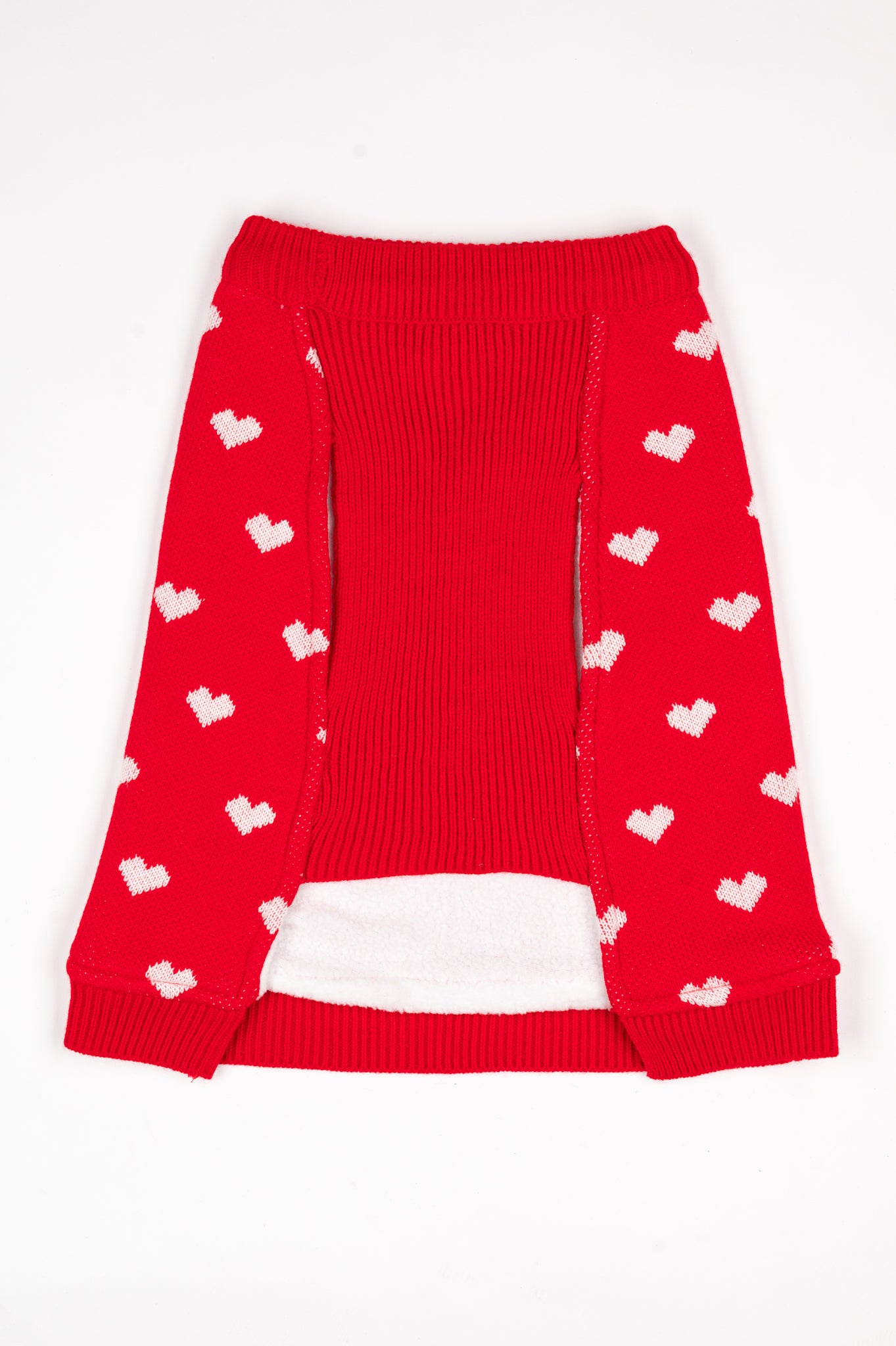 Petsnugs Red Heart Sweater - Red & White