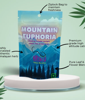 HRIKU Mountain Euphoria - Naturally Grown High Altitude Himalayan Catnip Treat for Cats - 25 gm