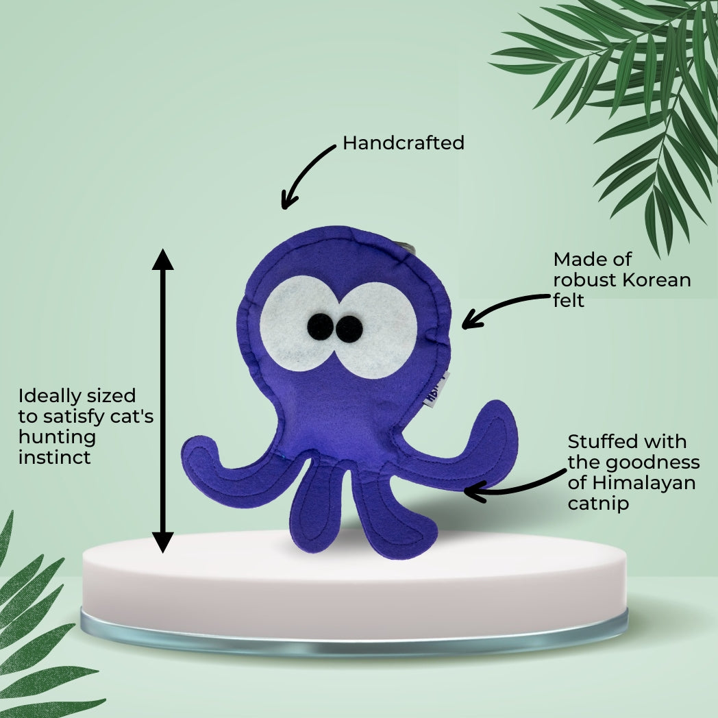 HRIKU ASHTBAHU (Octopus) Catnip Toy for Cats. (Purple)