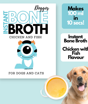 Instant Bone Broth - Chicken with Fish - Pack of 2 (Make 200ml Bone Broth with 2 sachet)