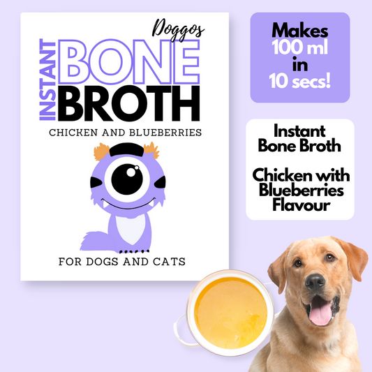 Instant Bone Broth - Chicken with Blueberry - pack of 2 (Make 200ml Bone Broth with 2 sachet)