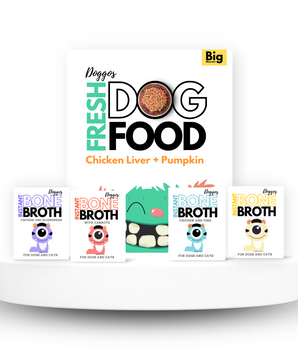 The Super Monster Club ( 800g of Fresh dog food  + 4 flavours of Instant Bone Broth)
