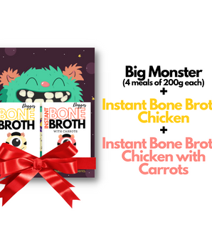 The Monster Club (800g of Fresh dog food + 2 flavours of Instant Bone Broth)
