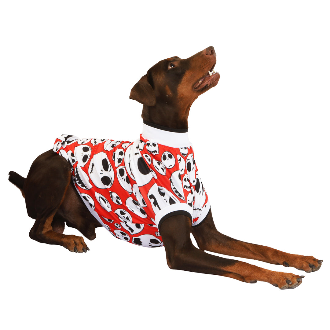Skulls Dog Tee - red