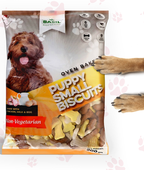 BASIL Real Chicken Puppy Biscuit | Pack of 2 | Bone Shape Biscuits for Puppies (900 Grams)