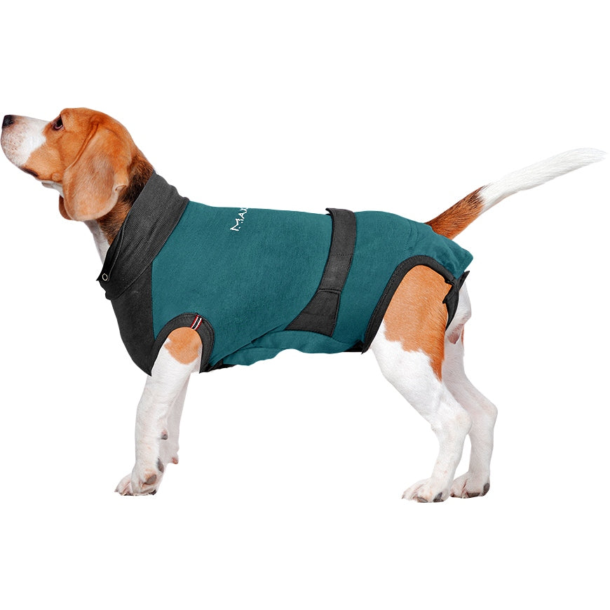 MAXX Recovery Suit for Dogs, E Collar Alternative - Peacock Blue Gray