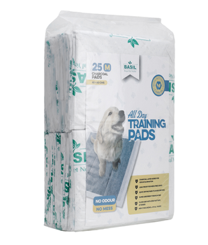 BASIL Pet Training Pee Pads with Activated Carbon to Absorb - Pack 25pcs (Size - 45*60cms)