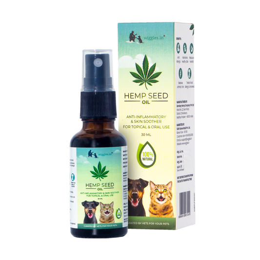 Hemp Seed Oil for Dogs Cats Pain Anxiety Relief, 30ml - Pet Joint Support Stress Calming Massage Oil