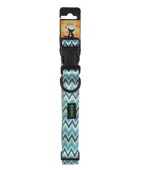 BASIL Zig Zag Adjustable Collar & Leash, 4 Feet (Green)