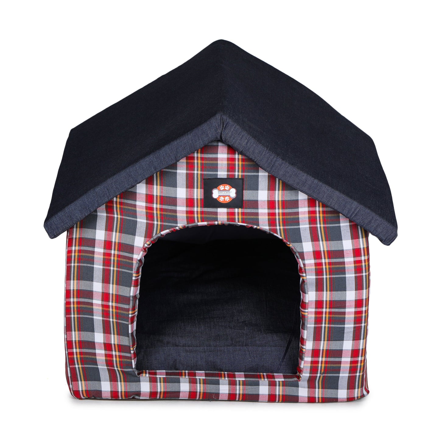 Dog Hut (Denim Plaid)