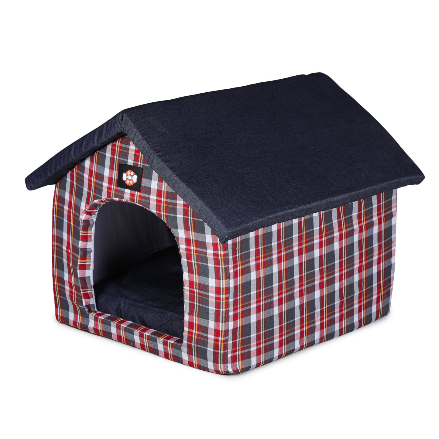 Dog Hut (Denim Plaid)