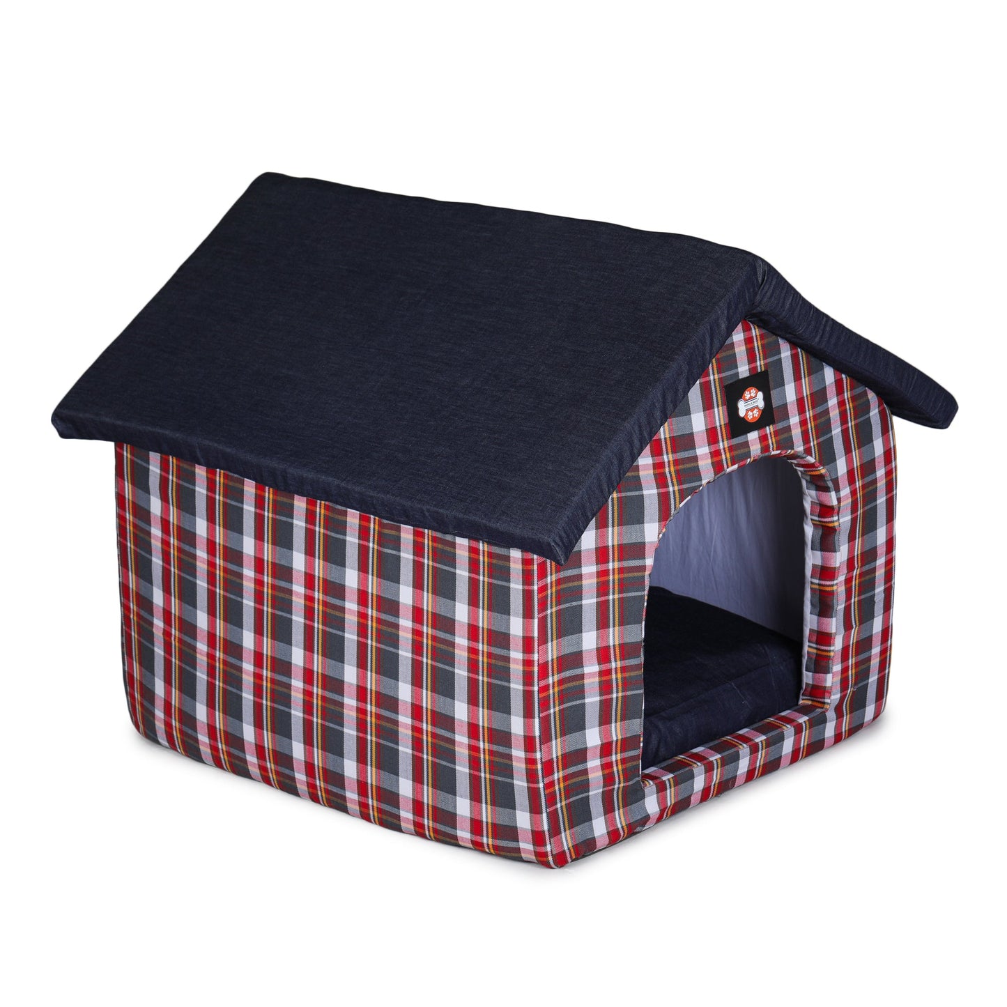 Dog Hut (Denim Plaid)