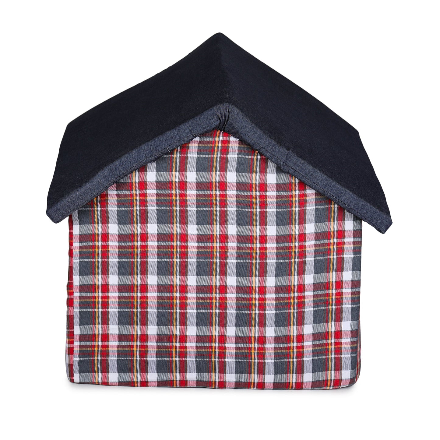 Dog Hut (Denim Plaid)