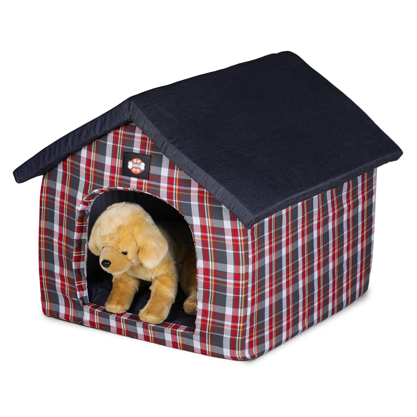 Dog Hut (Denim Plaid)