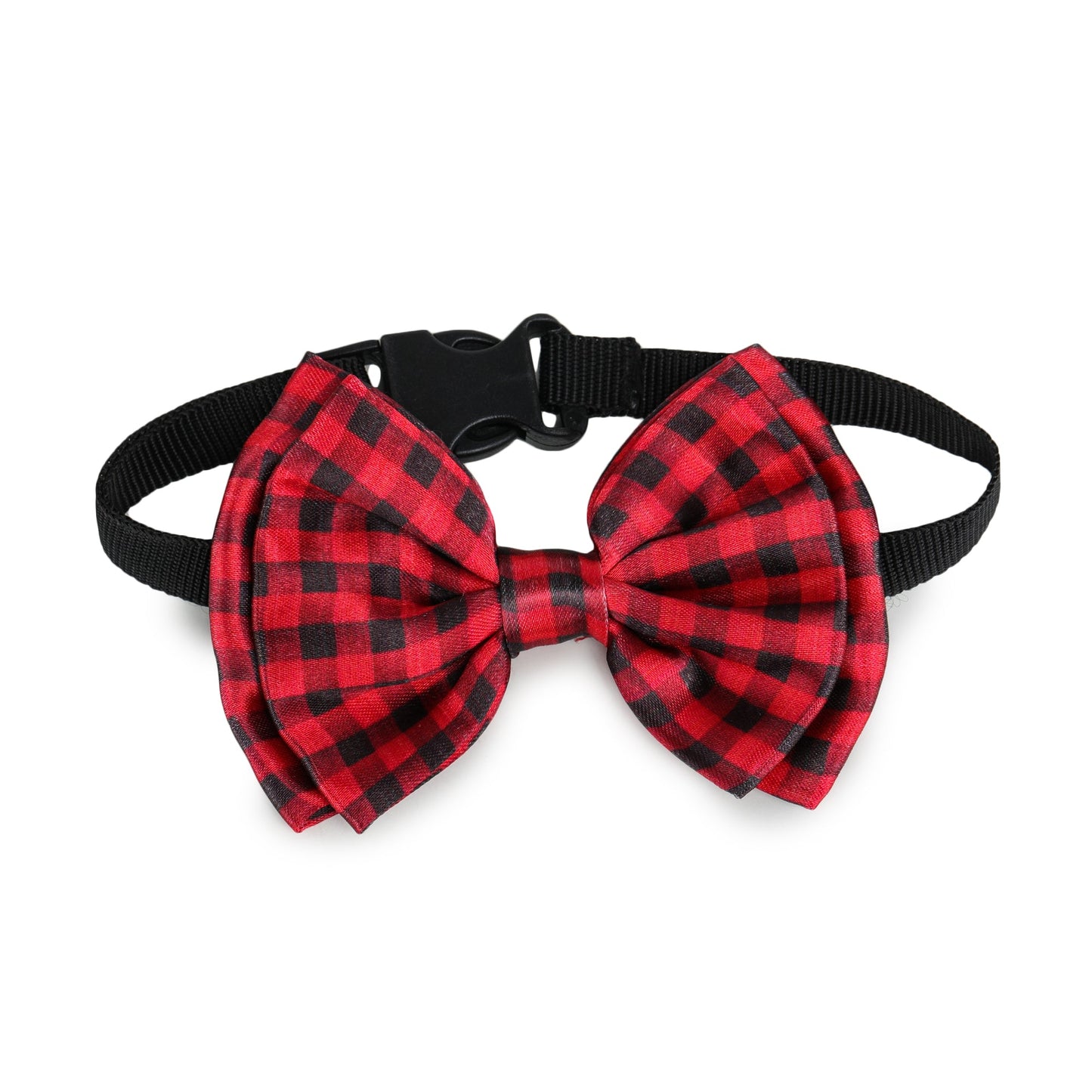 Red Tartan Twinning Bow & Bandana Set